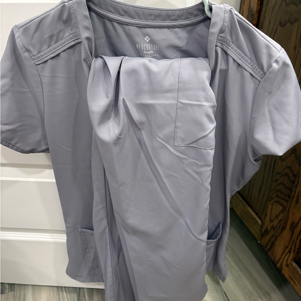 Med Couture Light Gray Women's Scrub Set